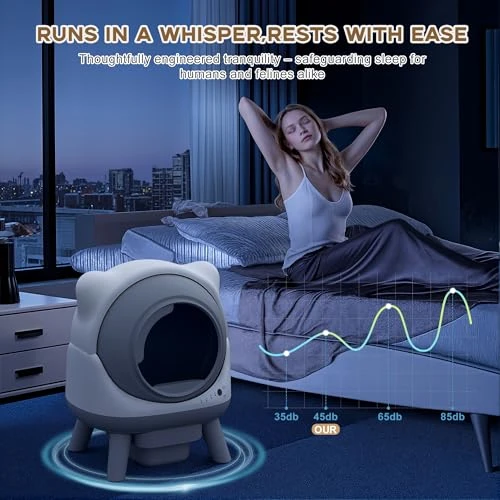 Self-Cleaning Litter Box with App Control and Safety Sensor — Self-Cleaning, Greesum