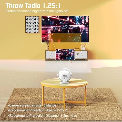 Smart 360° Rotatable Projector with 4K Support — Home Theater Projectors, XBJ