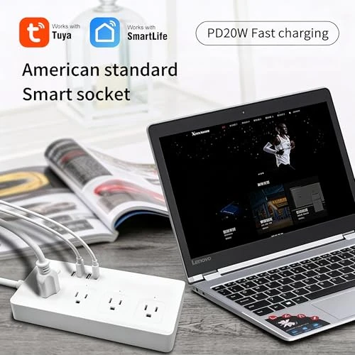 Smart WiFi Power Strip Surge Protector with 4 AC Outlets and 4 USB Ports — Power Solutions & Surge Protection, Jinvocloud