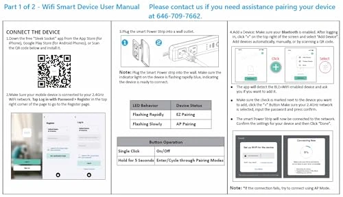 Universal Outlet Concealer with Wi-Fi Smart Power Strip — Power Solutions & Surge Protection, Sleek Socket