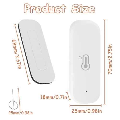 WiFi Hygrometer Thermometer Sensor, Indoor Outdoor Wireless Temperature Humidity Sensor, with Remote Monitor and Alert — Home Climate Control, JAMHER