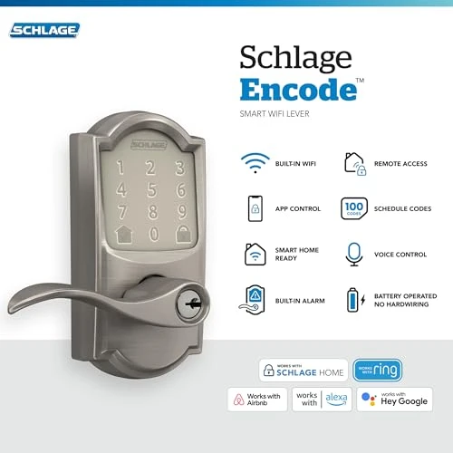 Accent Lever Smart Lock with Keyless Entry Touchscreen — Deadbolts, SCHLAGE