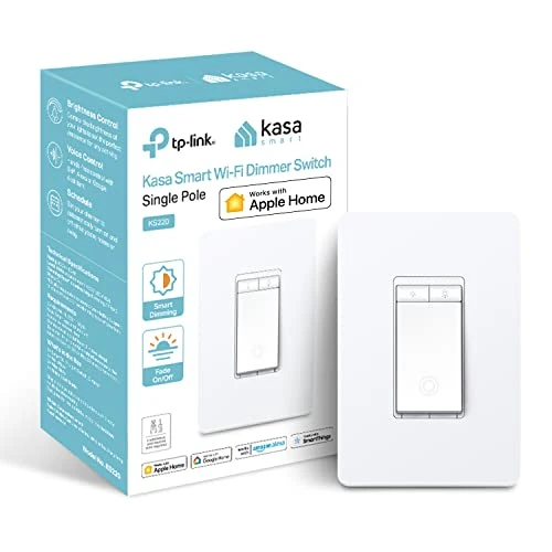 Smart Dimmer Switch, Single Pole, Neutral Wire Required, 2.4GHz Wi-Fi Light Switch Works with Siri, Alexa and Google... — Light Dimmers, Kasa Smart