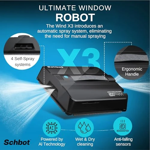 Window Cleaning Robot with Automatic Spray — Smart Cleaning Robots, Schbot