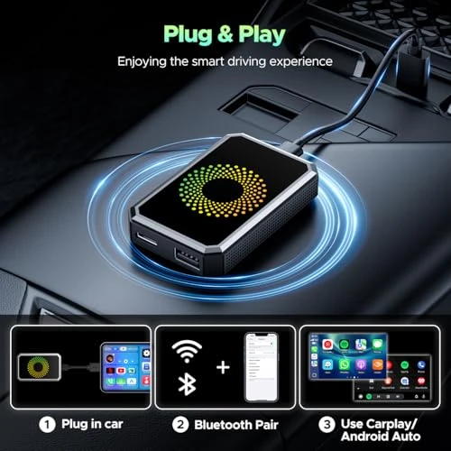 Wireless Carplay and Android Auto Adapter with Video Streaming — USB, LAMTTO