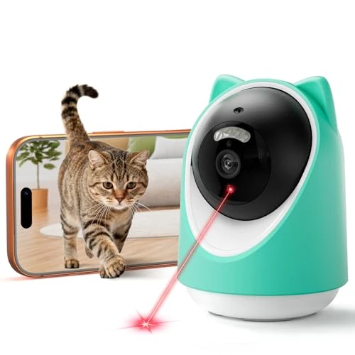 Indoor Pet Camera with Auto-Tracking, Cat Laser, Motion Detection, Night Vision, and 2-Way Audio — Cameras & Monitors, ASFSKY