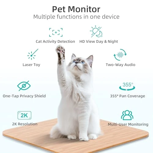 Indoor Pet Camera with Auto-Tracking, Cat Laser, Motion Detection, Night Vision, and 2-Way Audio — Cameras & Monitors, ASFSKY
