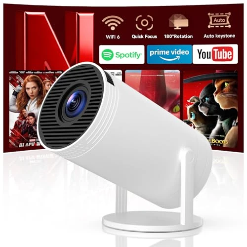 Mini Projector with WiFi 6 and Smart TV OS — Home Theater Projectors, SCUARI