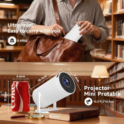 Mini Projector with WiFi 6 and Smart TV OS — Home Theater Projectors, SCUARI