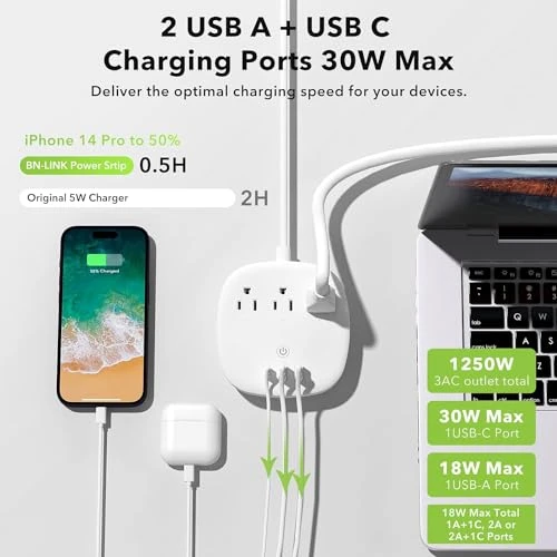 Smart Plug Power Strip with 3 Outlets and 3 USBs — Power Solutions & Surge Protection, BN-LINK