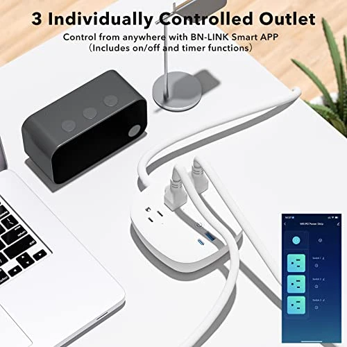 Smart Plug Power Strip with 3 Outlets and 3 USBs — Power Solutions & Surge Protection, BN-LINK