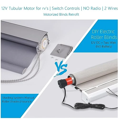 Switch Controlled Tubular Motor for Mini RV Roller Shades — Top Motor, Rollerhouse