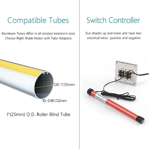 Switch Controlled Tubular Motor for Mini RV Roller Shades — Top Motor, Rollerhouse