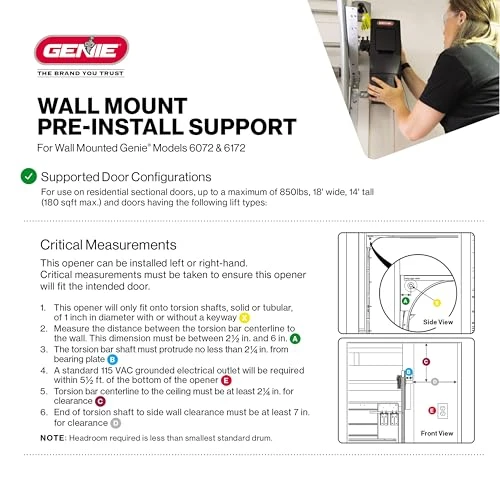 Wall Mount Smart Garage Door Opener, Genie