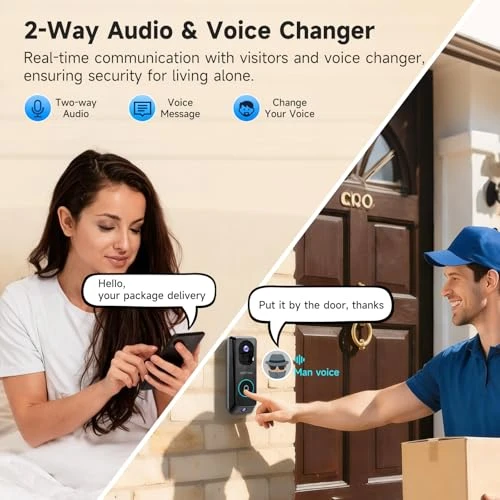 Dual Lens Video Doorbell Camera Wireless with Chime — Smart Home Security, JAIOTlink