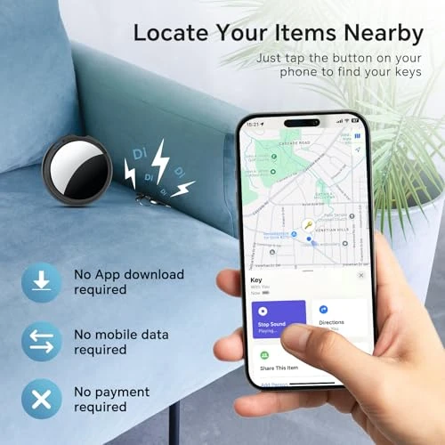 Pair of Bluetooth Smart Tracker Tags with Find My App Compatibility — Item Locators, Votlik