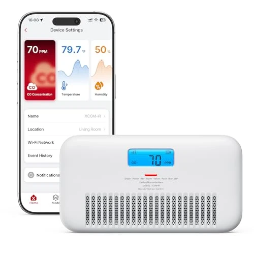 Smart Wi-Fi Carbon Monoxide Detector with Temperature and Humidity Monitor — Carbon Monoxide Detectors, X-Sense