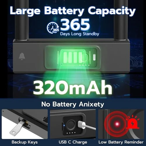 Bike U Lock with Fingerprint — U-Lock, Dhiedas