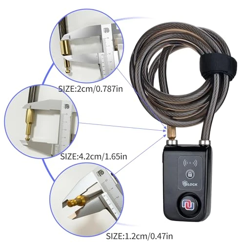 Bluetooth Bike Lock with Alarm — Cable, NUNET