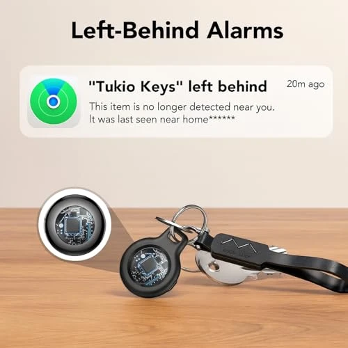 GPS Tracker Tag with Protective Case, Key Ring, and Lanyard — Item Locators, Tukio