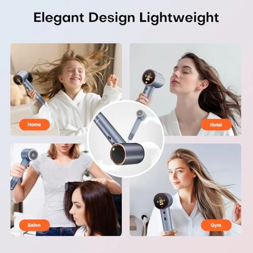 Hair Dryer with Smart LCD Screen and Plasma Ion Technology, UNIORANGE
