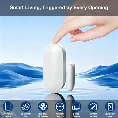 Magnetic Door Sensor Alarm with App Alerts — Smart Home Security, WARROXIDE