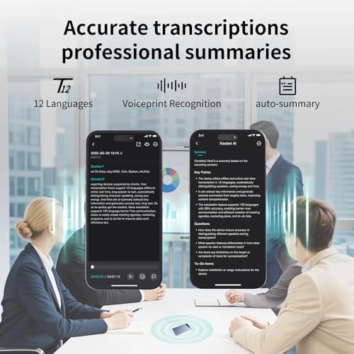 Portable Note Voice Recorder with Case — Voice Recognition & Productivity Software, Rpbznr