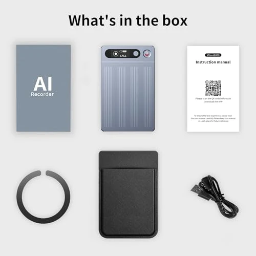 Portable Note Voice Recorder with Case — Voice Recognition & Productivity Software, Rpbznr