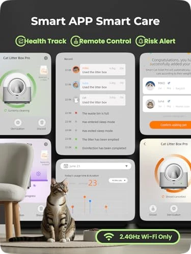 Self Cleaning Cat Litter Box with Deodorizer and Liner — Waste Bins, HHOlove