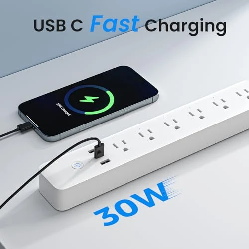 Smart Power Strip with Surge Protection — Power Solutions & Surge Protection, GHome Smart