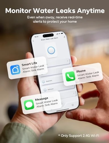Wi-Fi Water Leak Detector 4 Pack — Water Leak Detection Systems, Maxcio