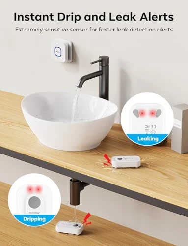 Wi-Fi Water Leak Detector 4 Pack — Water Leak Detection Systems, Maxcio