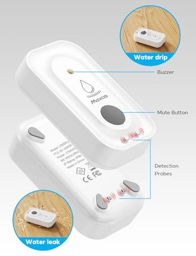 Wi-Fi Water Leak Detector 4 Pack — Water Leak Detection Systems, Maxcio