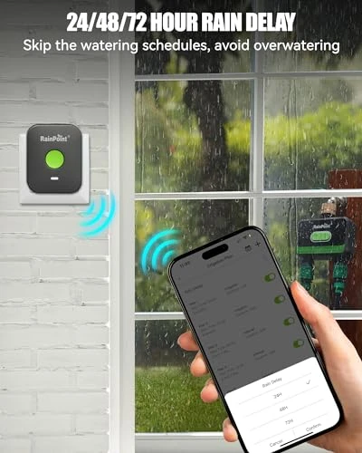 WiFi Water Timer for Garden Hose with Brass Inlet — Irrigation System, RainPoint