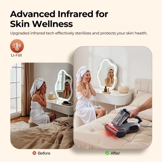 Smart Dual-Cup Mattress Vacuum Cleaner — Robot Vacuum, JIGOO