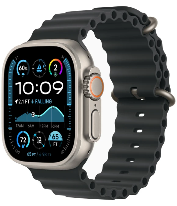 Watch Ultra 2 GPS + Cellular, 49 mm, Beige Titanium Case, Black Ocean Band — Smart Watch, Apple