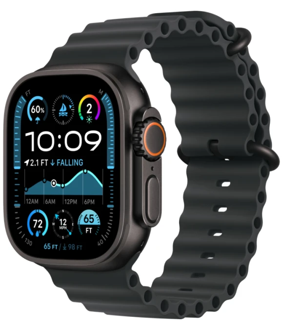 Watch Ultra 2 GPS + Cellular, 49 mm, Black Titanium Case, Ocean Black Band — Smart Watch, Apple