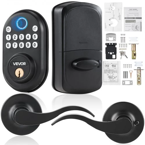 Fingerprint Door Lock with Level Handles — Smart Lock, VEVOR