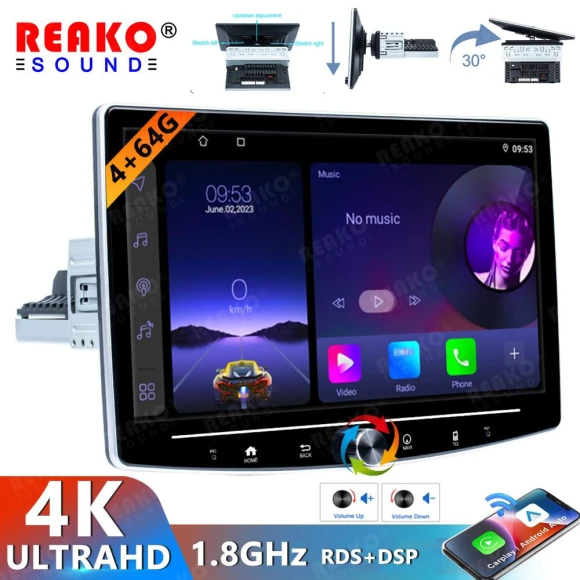 10 Inch 1 Din Android Car Multimedia Player — Car Infotainment System, Reakosound