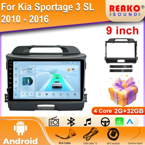 4G CarPlay Android Car Multimedia Video Player — Car Infotainment System, Reakosound