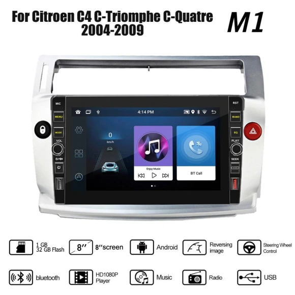 8-inch Android Car Stereo with Button — Car Infotainment System, Yousui