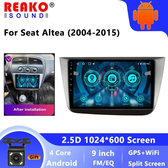 Android 12 Car Multimedia Player with GPS Navigation, DVD, CarPlay, and WiFi — Car Infotainment System, Reakosound
