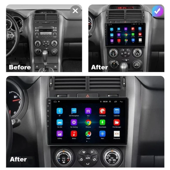 Android-Based 2Din Car Radio with GPS, 4G, and CarPlay — Car Infotainment System, Reakosound
