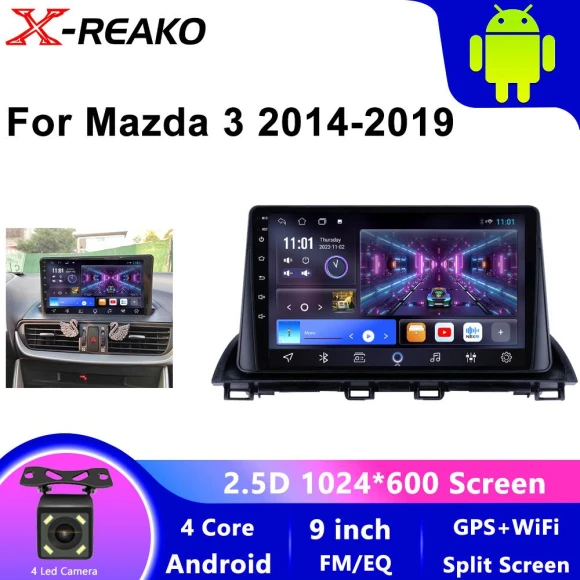 Car Radio with Android 13, GPS Navigation, and CarPlay — Car Infotainment System, X-REAKO