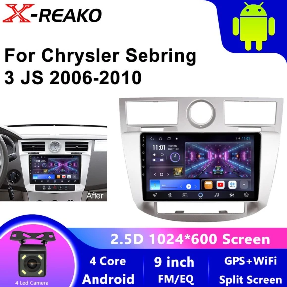 Car Radio with Navigation, Android Auto, and CarPlay — Car Infotainment System, X-REAKO