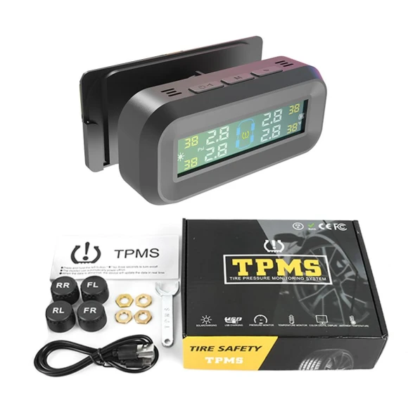 Solar Car Tire Pressure Monitoring System with Color Display — TPMS, A Surname Home