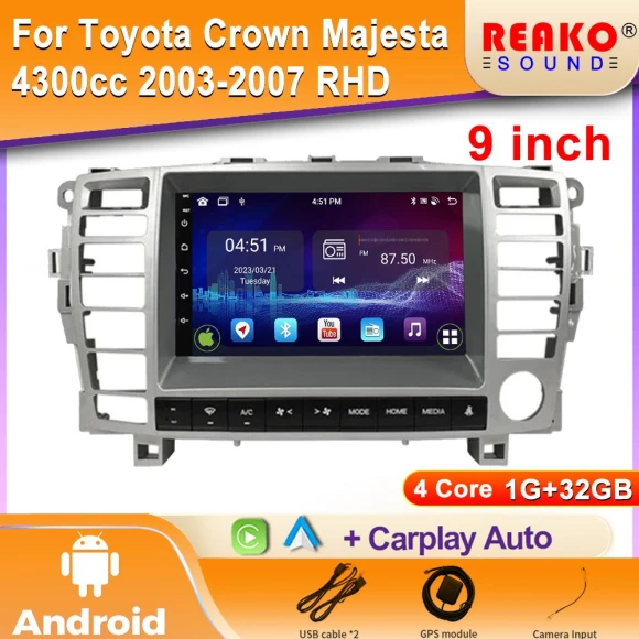 Video Player with Android Auto, CarPlay, Navigation, and Multimedia Stereo — Car Infotainment System, Reakosound