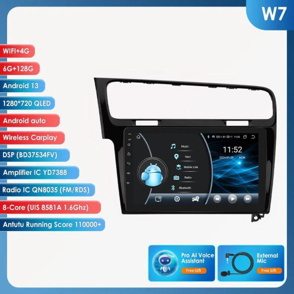 10.1 Inch CarPlay 4G 2 Din Android 13 Car Radio — Car Infotainment System, OSSURET