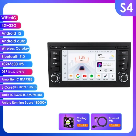 7-inch Car Radio with Android, GPS, and 4G-LTE — Car Infotainment System, Hizpo