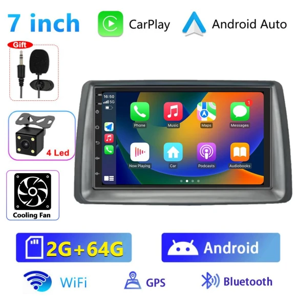 7-inch Car Radio with WiFi, GPS Navigation, Android OS, and CarPlay — Car Infotainment System, ToyousoniC